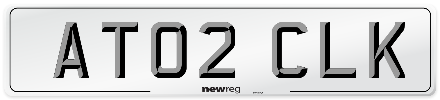 AT02 CLK Number Plate from New Reg